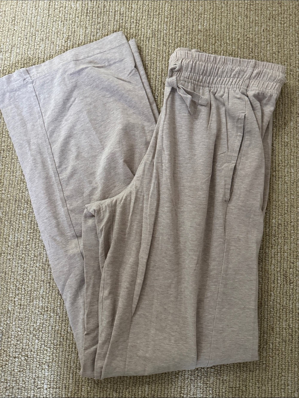 Pact organic cotton lounge pants- straight leg XS taupe